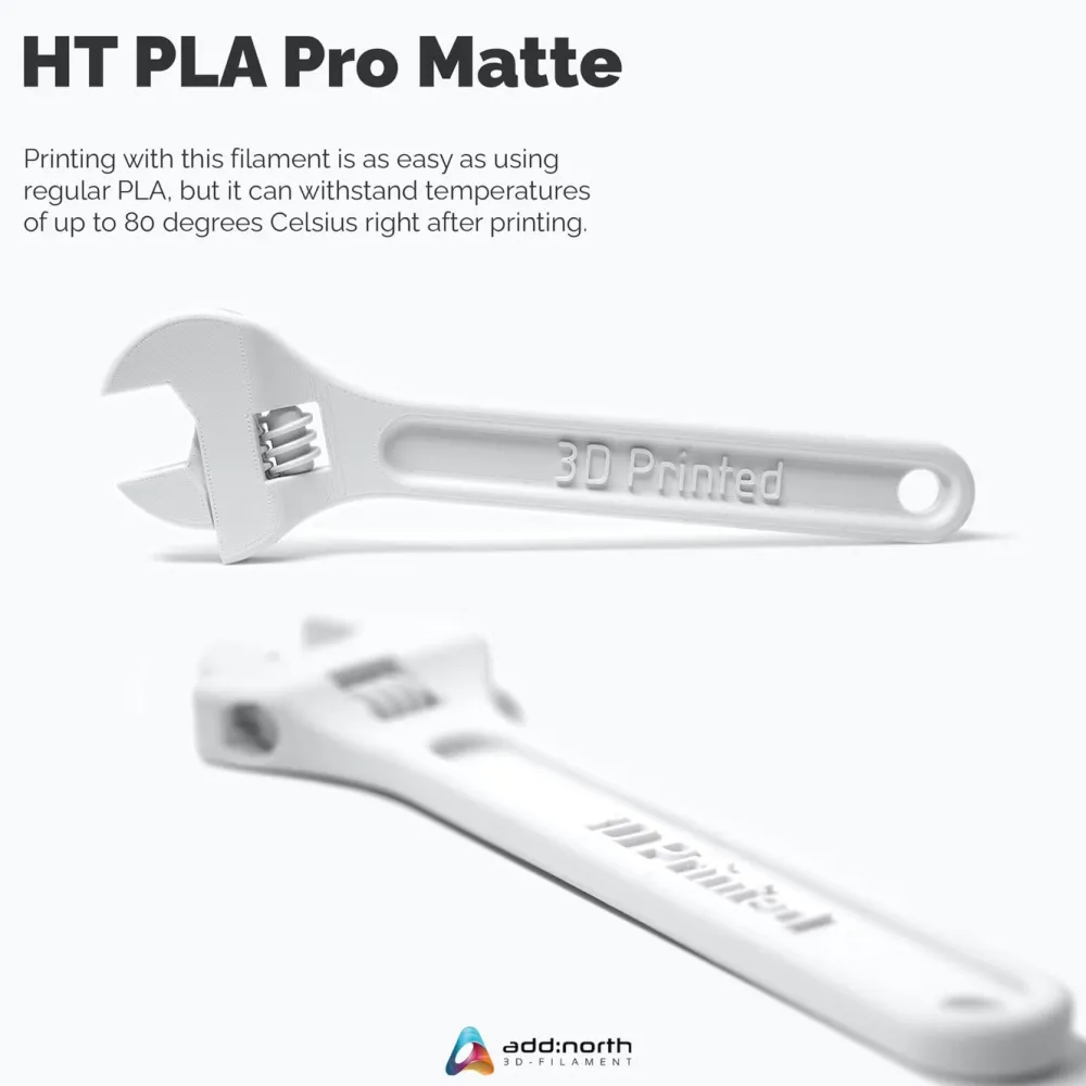 Addnorth 3D-Skriver|HT-PLA Pro-filament for 3D-skriver - Matte White