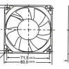 Kjell Elektronikk|Aksialvifter 12 V 80x80x25 mm