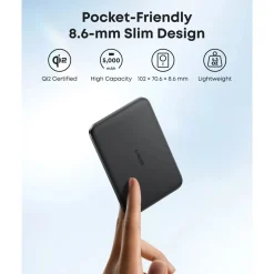 Anker Powerbank|Mobiltelefonladere|MagGo Powerbank Slim 5k