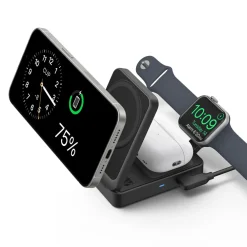 Anker Iphone-Tilbehør|Hjemmekontor|MagGo Trådløs og sammenleggbar 3-i-1-ladestasjon
