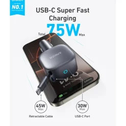 Anker Mobiltelefonladere|Nano Car Charger 75W