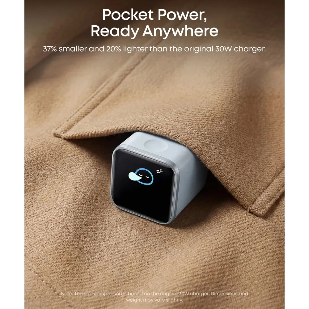 Anker Mobiltelefonladere|Nano Charger 45 W USB-C-lader med smart display