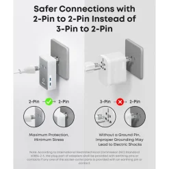 Anker Reiseeffekter|Overfallsalarm|Nano Travel Adapter 5-i-1-reiseadapter (20 W) Hvit