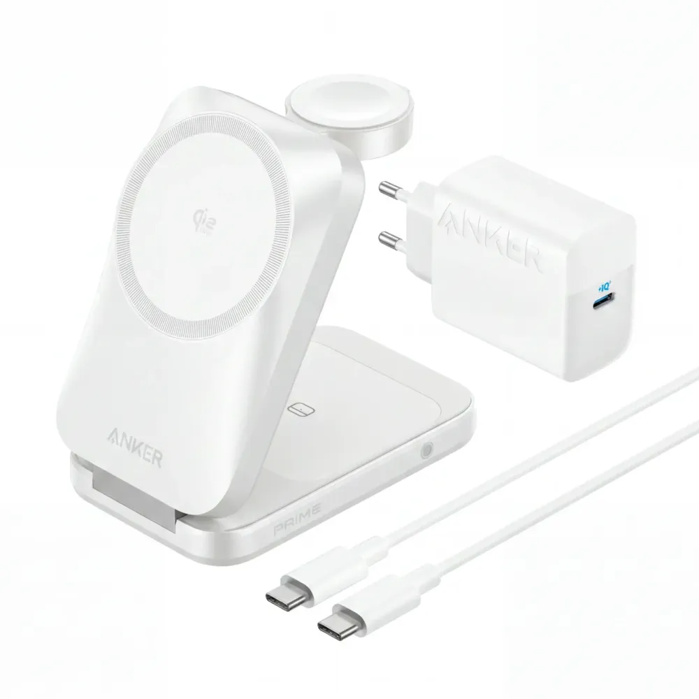 Anker Hjemmekontor|Mobiltelefonladere|Prime Foldable trådløs ladestasjon 3-i-1 MagGo