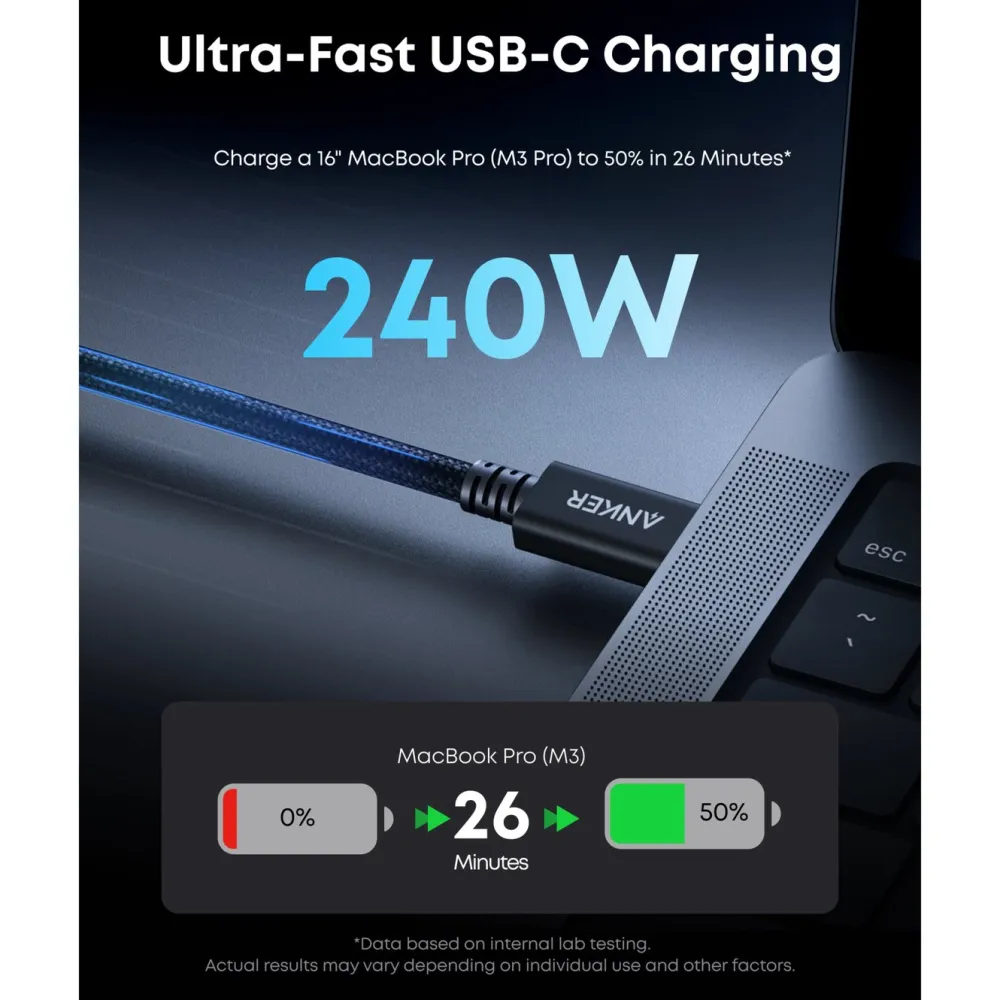 Anker Kabler Og Adaptere|Kabler Og Adaptere|Prime Thunderbolt 5-kabel 1 m