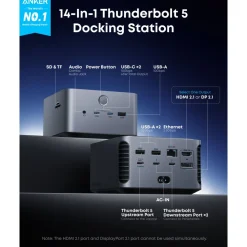 Anker Tilbehør Til Bærbar Pc|Thunderbolt 5 Dokkingstasjon