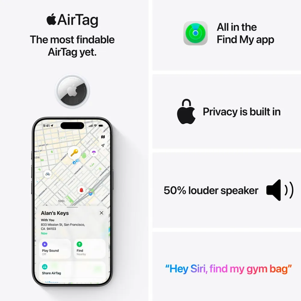 Apple Gps|Kabler Og Adaptere|AirTag 2. gen. 1-pk.