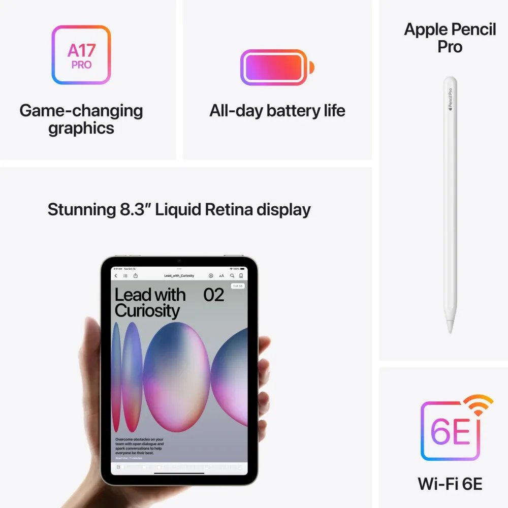 Apple Ipad Og Tilbehør|iPad mini (A17 Pro) 128 GB Wifi Romgrå