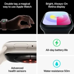 Apple Smartklokker Og Ringer|Watch Series 9 GPS + Cellular 45 mm Silver M/L