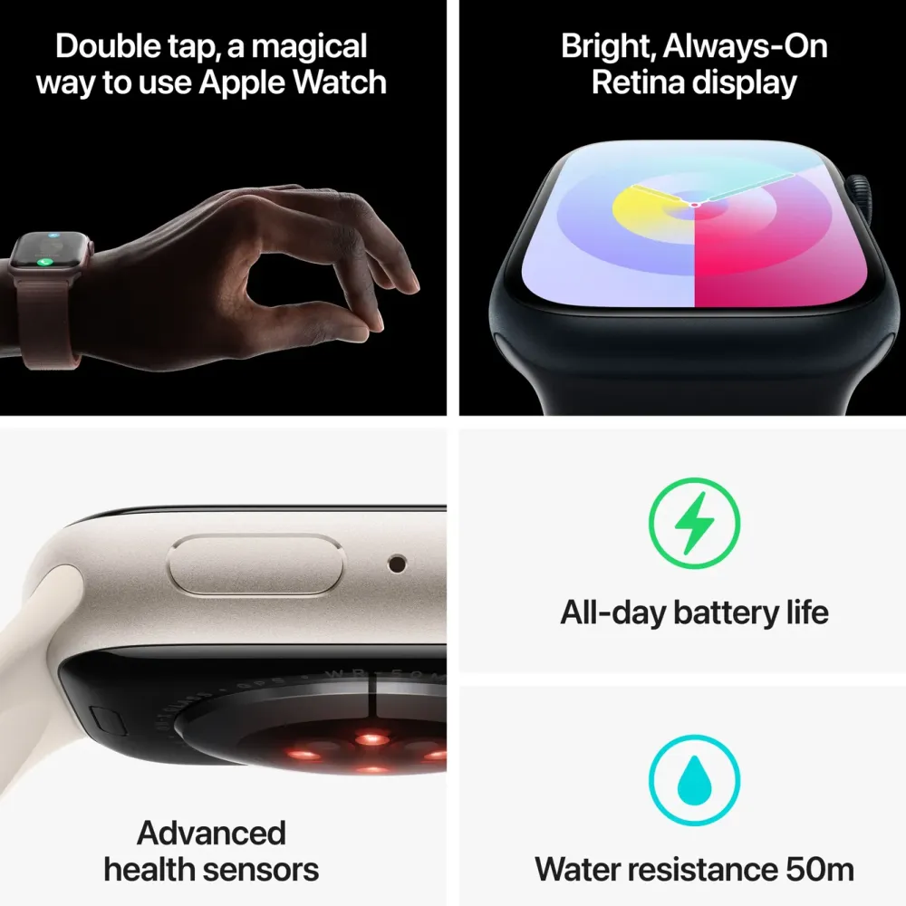 Apple Smartklokker Og Ringer|Watch Series 9 GPS 45 mm Silver S/M