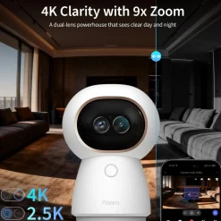 Aqara Kontroller|Kameraovervåking|Camera Hub G350 4K overvåkningskamera og Matter-hub Hvit
