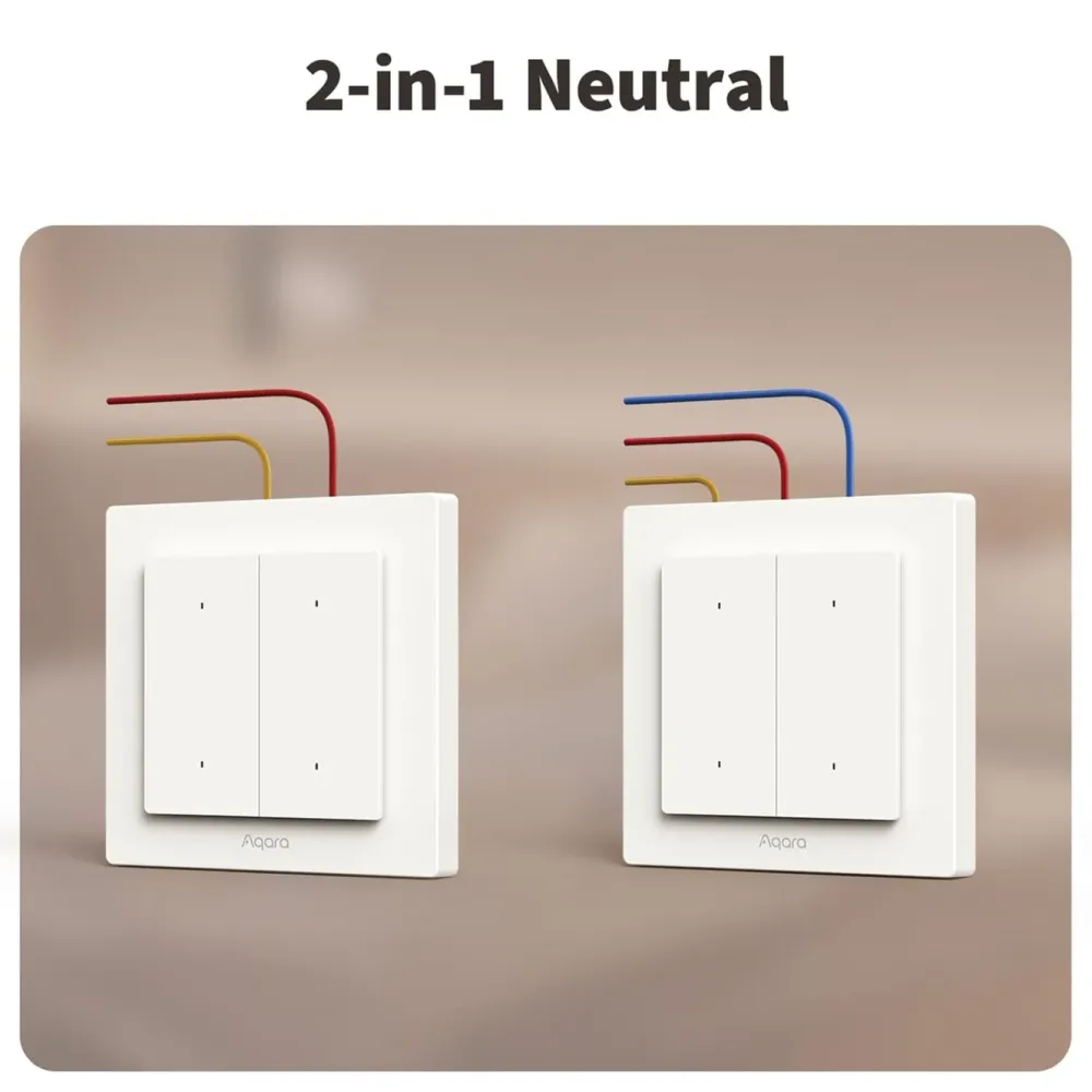 Aqara Fjernstrømbryter|Light Light Switch H2 EU – smart lysbryter med 1 kanal - Hvit