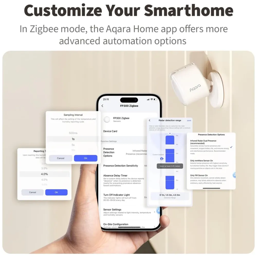 Aqara Smarte Alarmer|Smarte Sensorer|Presence Multi-Sensor FP300