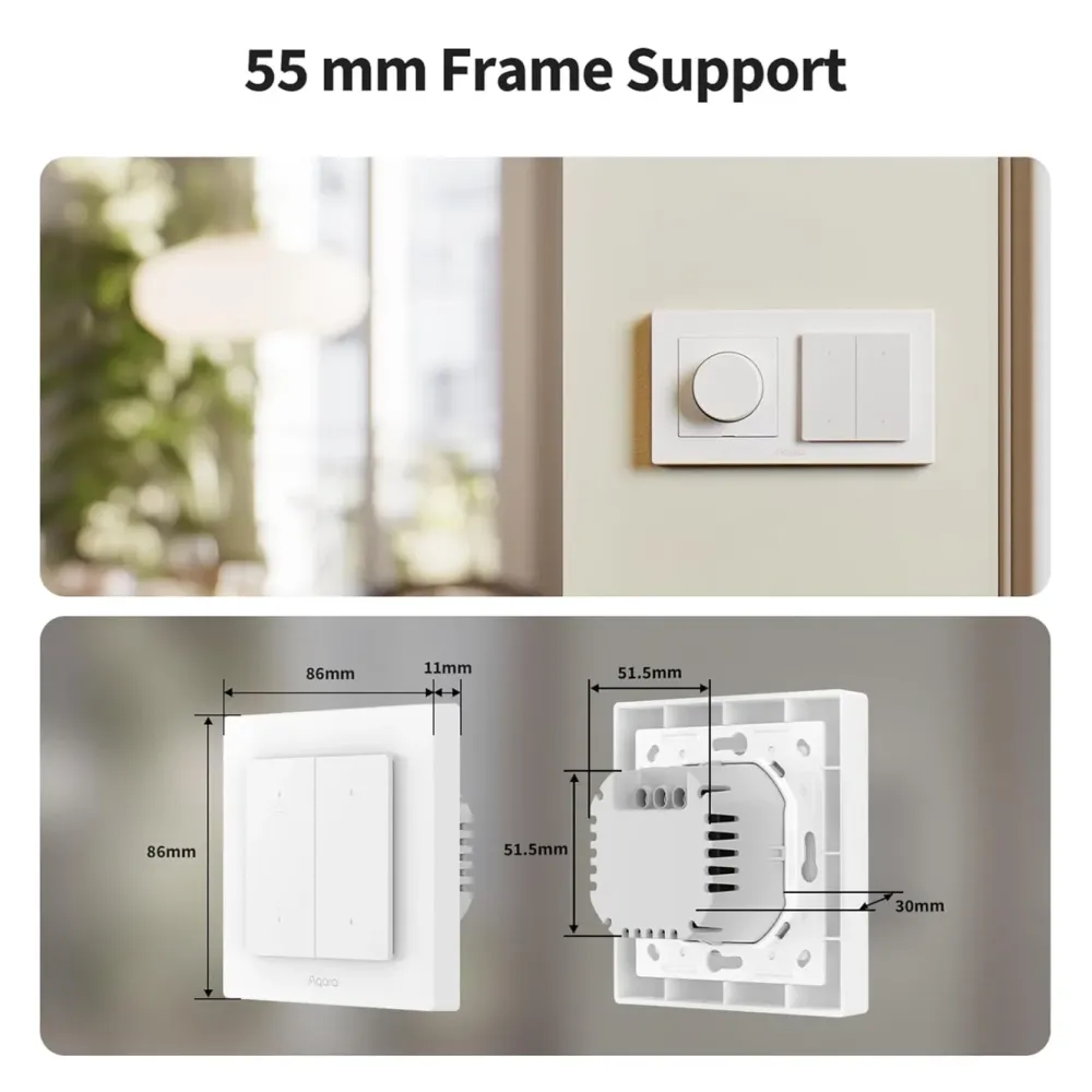 Aqara Smart Gardinkontroll|Shutter Switch H2 EU for rullegardiner og persienner