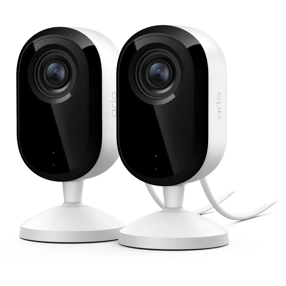 Arlo Kameraovervåking|Essential 3 HD PTZ – Overvåkingskamera innendørs 2-pk.