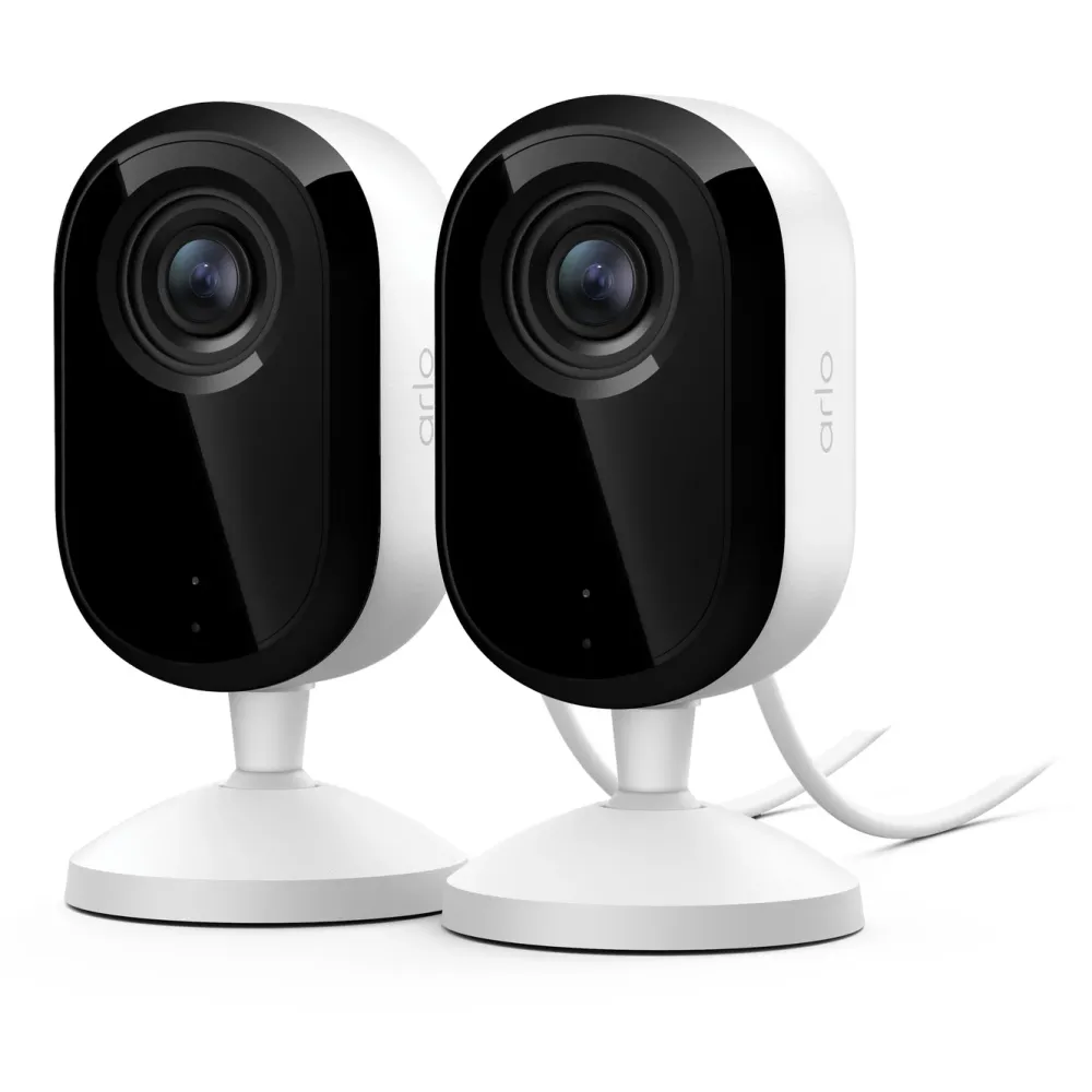 Arlo Kameraovervåking|Essential 3 2K – Overvåkingskamera innendørs 2-pk.