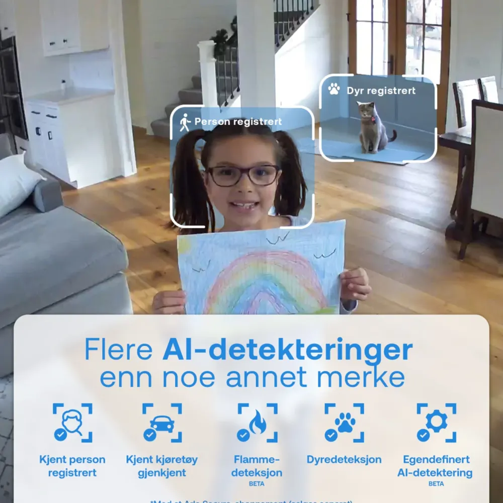 Arlo Kameraovervåking|Essential 3 2K – Overvåkingskamera innendørs 2-pk.