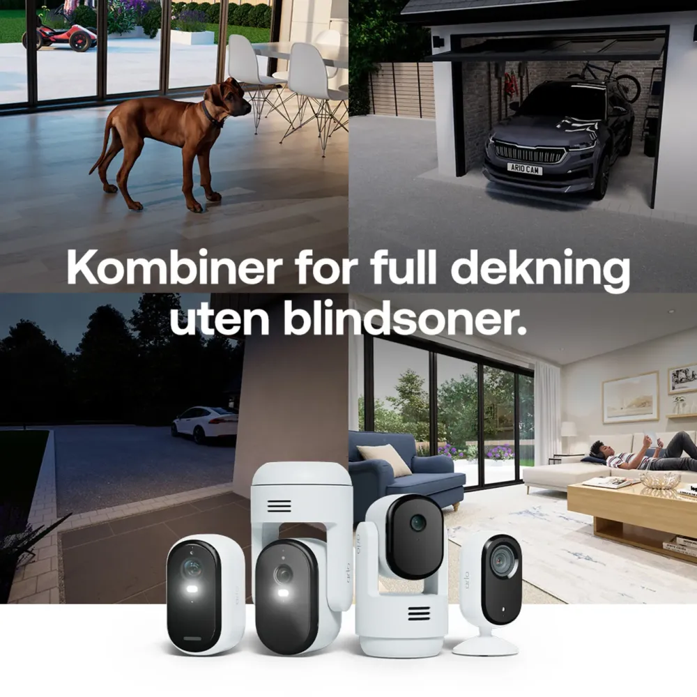 Arlo Kameraovervåking|Essential 3 2K – Overvåkingskamera innendørs 2-pk.