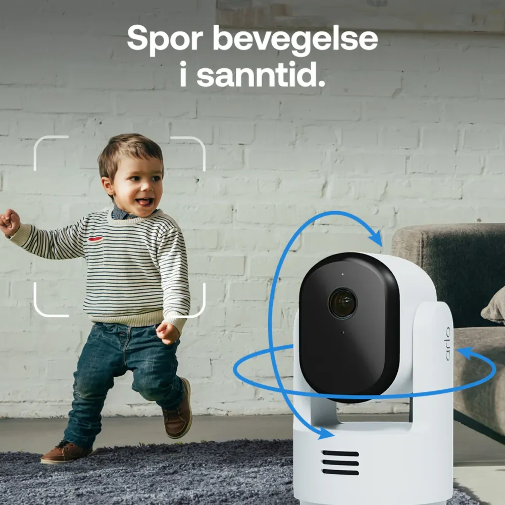 Arlo Kameraovervåking|Essential 3 2K PTZ – Overvåkingskamera innendørs 2-pk.
