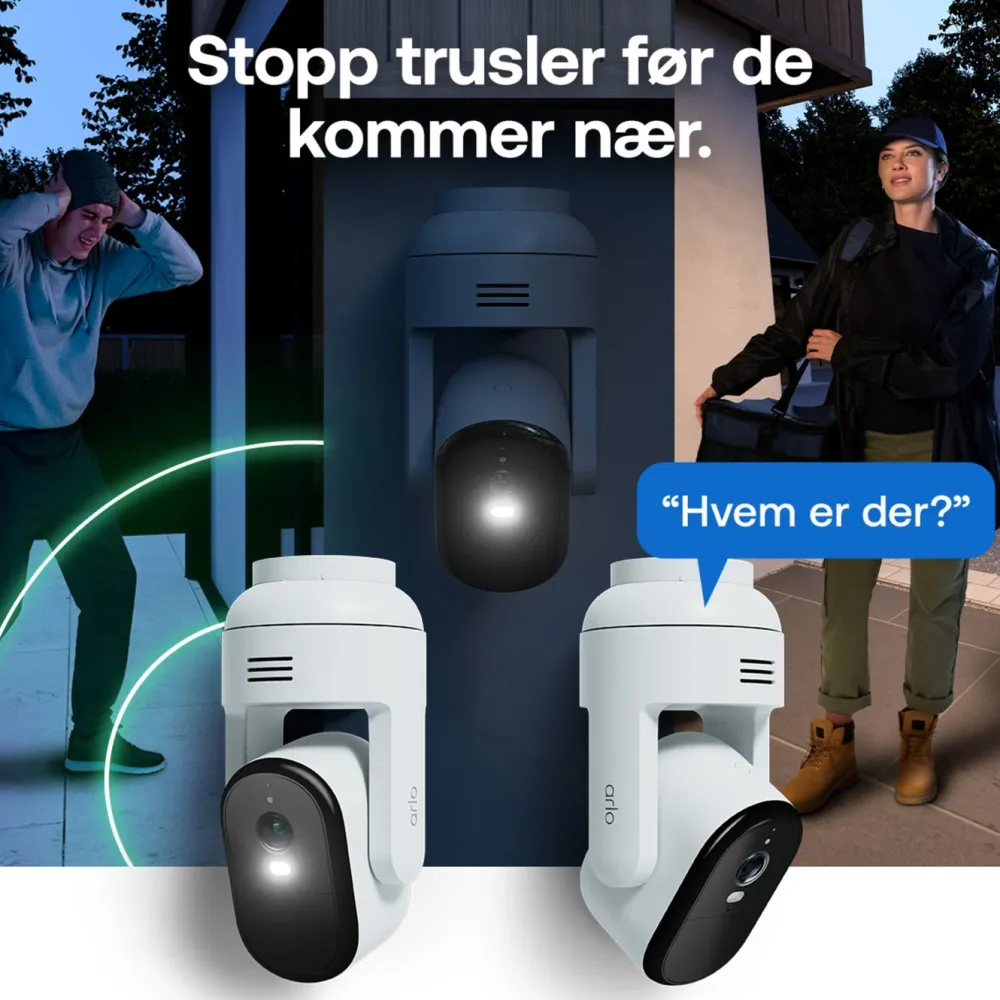 Arlo Kameraovervåking|Essential 3 2K PTZ – Trådløst overvåkingskamera 2-pk.
