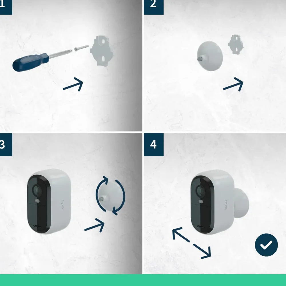Arlo Kameraovervåking|Essential 2 2K – Trådløst overvåkingskamera 2-pk.