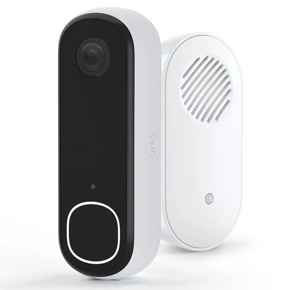 Arlo Smart Dørklokke|Smart Dørklokke|Essential 2K Trådløs videodørklokke med Chime 2