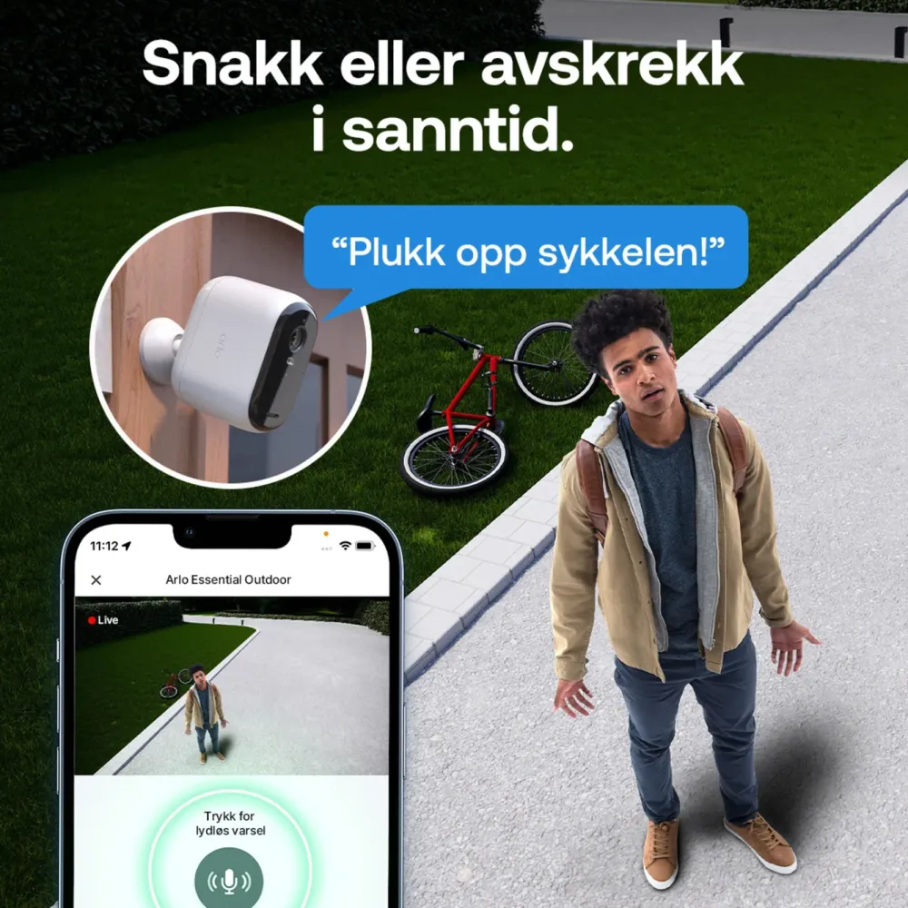 Arlo Kameraovervåking|Essential 3 XL 2K – Trådløst overvåkingskamera 3-pk.