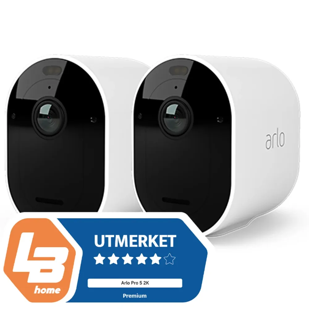 Arlo Kameraovervåking|Pro 5 Spotlight – Trådløst overvåkingskamera 2-pk.