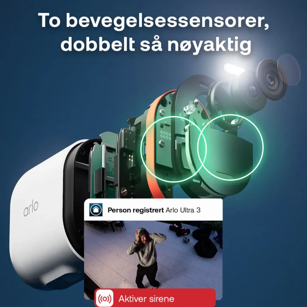 Arlo Kameraovervåking|Ultra 3 4K – Trådløst overvåkingskamera 3-pk.
