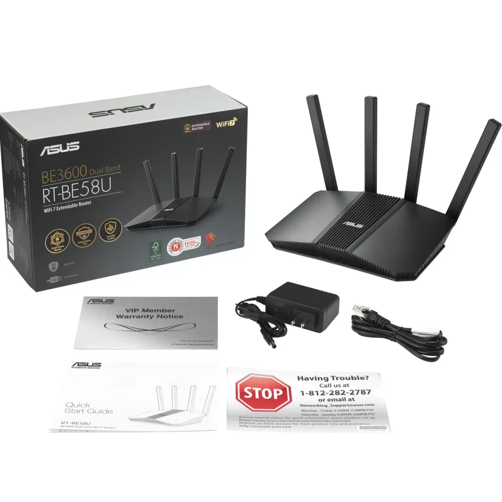 Asus Wifi-Routere|RT-BE58U Trådløs ruter BE3600