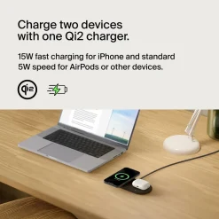 Belkin Iphone-Tilbehør|Hjemmekontor|BoostCharge Pro 2-i-1 med Qi2 15 W Svart