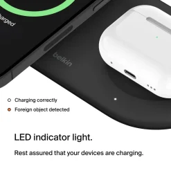 Belkin Iphone-Tilbehør|Hjemmekontor|BoostCharge Pro 2-i-1 med Qi2 15 W Svart