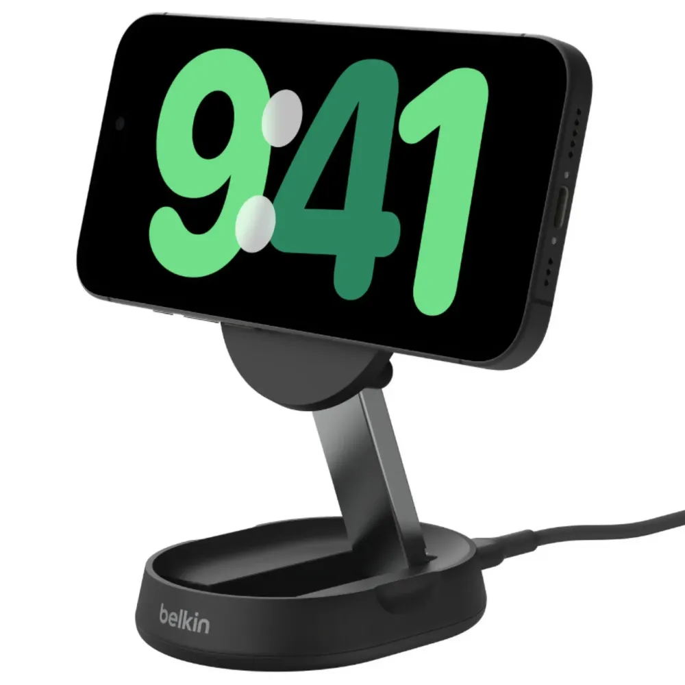 Belkin Iphone-Tilbehør|Hjemmekontor|BoostCharge Pro Ladestativ med Qi2 15 W