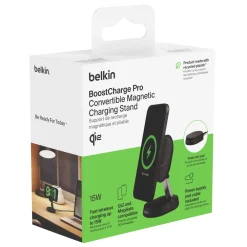 Belkin Iphone-Tilbehør|Hjemmekontor|BoostCharge Pro Ladestativ med Qi2 15 W