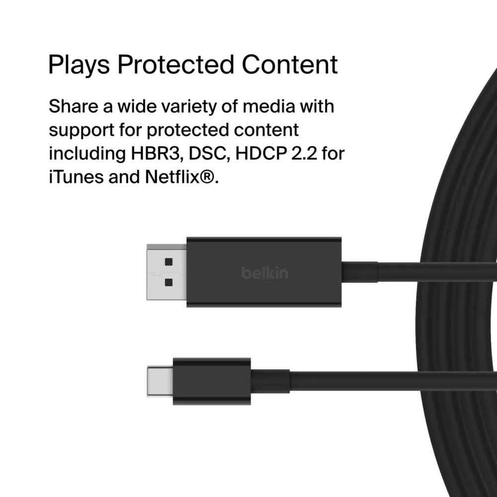 Belkin Kabler Til Datamaskin|Kabler Og Adaptere|USB-C-kabel til Displayport 8K/60 Hz 2 m
