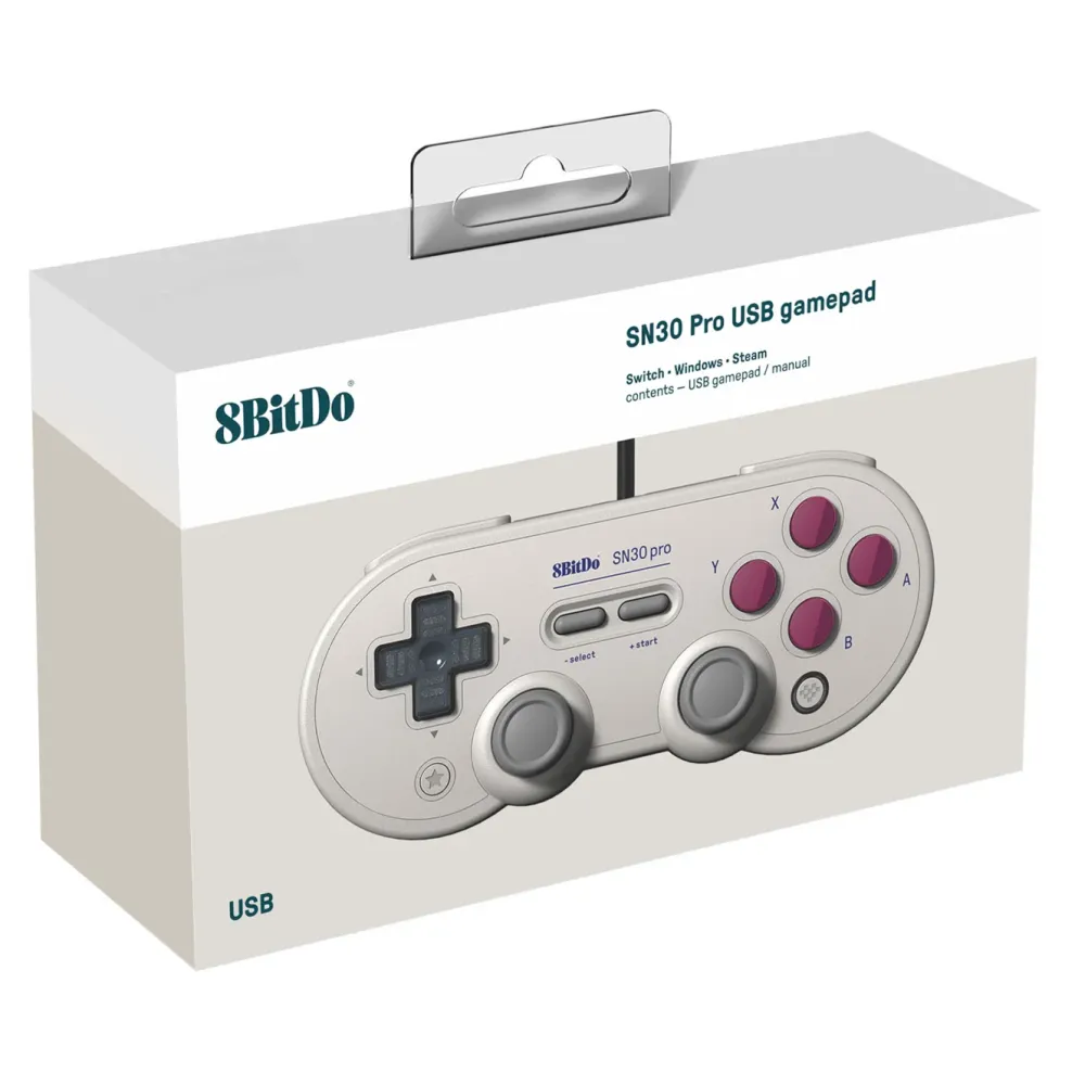 8Bitdo Håndkontroller|SN30 Pro Håndkontroller med USB-tilkobling