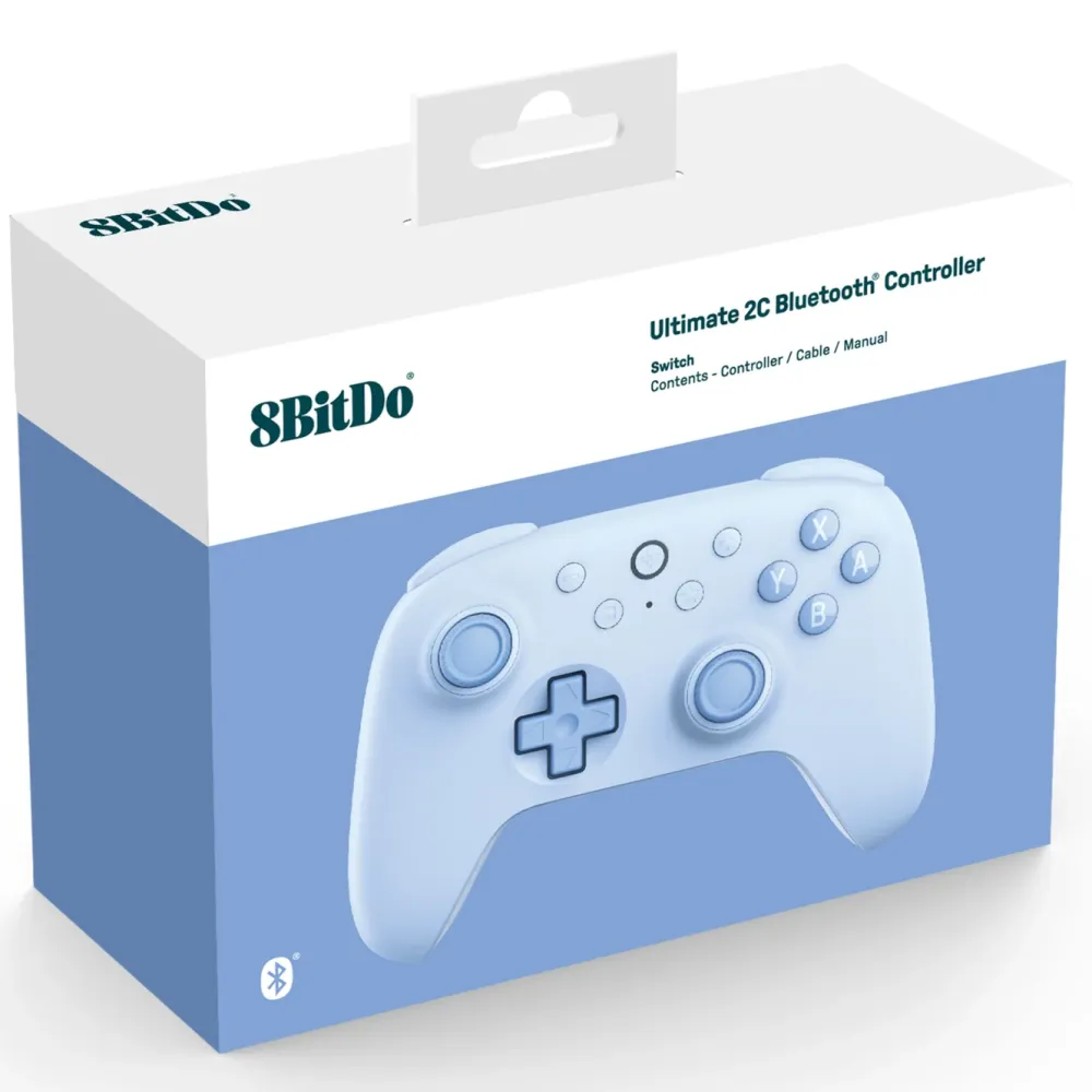 8Bitdo Håndkontroller|Ultimate 2C Trådløs håndkontroll for Nintendo Switch Blå