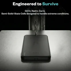 BMX Powerbank|Ultratynt magnetisk Qi2-powerbank 5000 mAh, semi-solid-state i titan