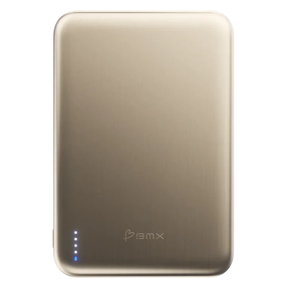 BMX Powerbank|Ultratynt magnetisk Qi2-powerbank 5000 mAh, semi-solid-state i titan