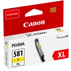 Canon Skrivere Og Tilbehør|CLI-581XL Blekkpatron - Gul