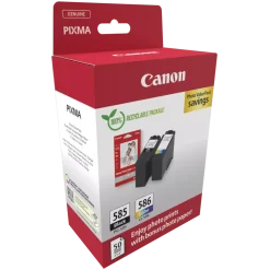 Canon Skrivere Og Tilbehør|PG-585/CL-586 – pakke med blekkpatroner og fotopapir