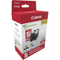 Canon Skrivere Og Tilbehør|PG-585XL/CL-586XL blekkpatroner med fotopapir