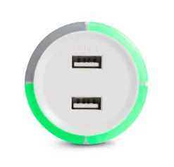 Capidi Sterkstrøm|USB-sikkerhetstimer med to porter - 3,4 A Hvit