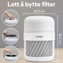 Cleverio Inneklima|Air Purifier Appstyrt luftrenser