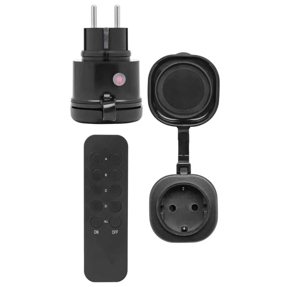 Cleverio Fjernstrømbryter|Startpakke|Mini-fjernstrømbryter for utendørsbruk 3680W 2-pk