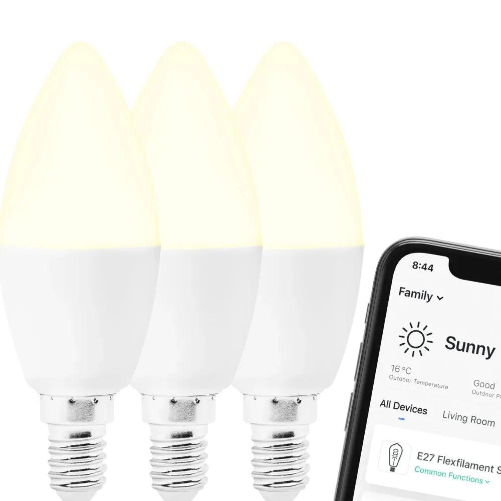 Cleverio Smart Belysning|Smart Belysning|Smart E14 LED-pære 470 lm 3-pk.