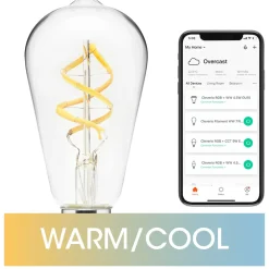Cleverio Smart Belysning|Smart Belysning|Smart E27 ST64 Filament LED-pære 380 lm