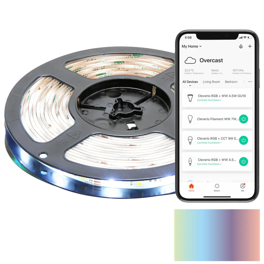 Cleverio Smart Belysning|Lyslenker|Smart LED-list med Wifi 5 m