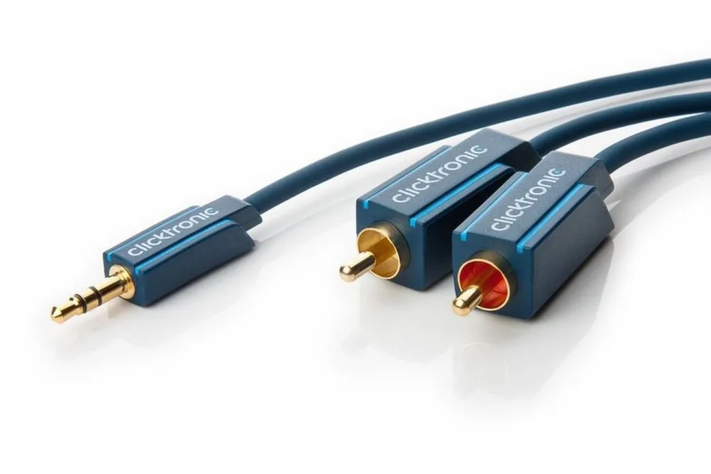 Clicktronic Lyd- & Videokabler|Lydkabel 3,5 mm til 2x RCA 1 m