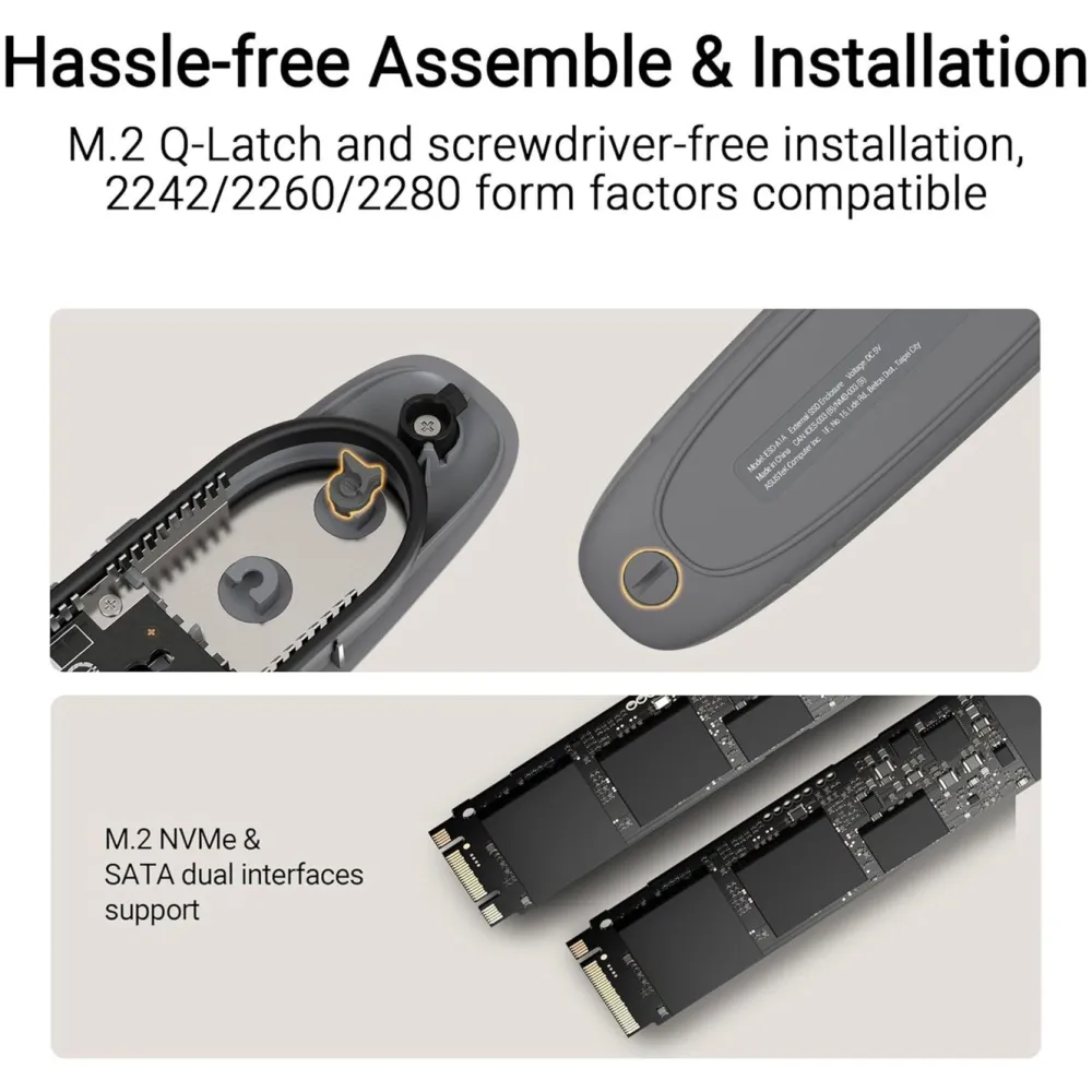 Kjell Lagring|Cobble SSD Enclosure Harddiskkabinett M.2
